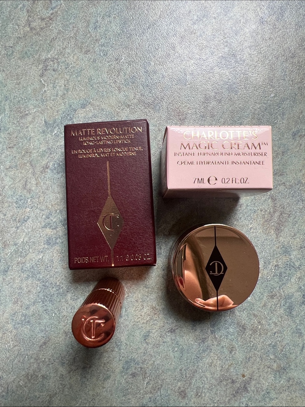 Charlotte Tilbury Lipstick & Magic Cream travel size collection